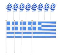 Uonlytech 100 Banderines de Mano Grecia Decoraciones para Fiestas Temática Griega Diseño Portátil y Material Poliéster Ideales para Juegos y Actividades Escolares