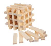 Uonlytech 100 Piezas Bloques de Madera para Manualidades Listones Sólidos para Construcción Juguetes Montessori para Actividades Familiares