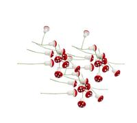 Uonlytech 100 Piezas Mini Hongo Decorativo de Espuma Roja para Bonsái