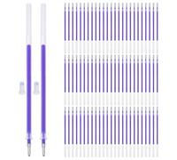 Uonlytech 100 Recambios De Bolígrafos De Borrado Térmico Para Tela Marcador Textil Que Desaparece Al Planchar Punta Fina Para Costura Bordado Y Patchwork Precisión En Marcado De Patrones