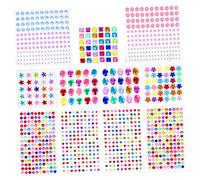 Uonlytech 11Hojas Pegatinas Autoadhesivas de Diamantes de Imitación para Creatividad Facial de Gemas Acrílicas Brillantes para Manualidades y Decoración de Fiestas
