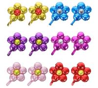 Uonlytech 12 Globos de Aluminio Forma de Flor de 18 Pulgadas Colores Variados Corazón Rojo Rosa Morado Fucsia y Azul Oscuro Decoración para Fiestas Infantiles Cumpleaños