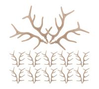 Uonlytech 12 Pares de Adornos de Cuernos de Plástico de 9 CM para Muñeco de Nieve Ramas Accesorios para Manualidades Navideñas y Bricolaje Decoración para Hogar Tiendas y Hoteles