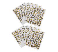 Uonlytech 12 Piezas Falso Estampado Salvaje, Temporal de Leopardo, Papel de Transferencia, Lámina Dorada Brillante y Pegatinas Negras, para Eventos y Estilo Diario