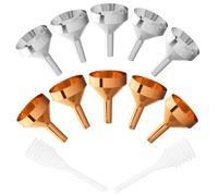 Uonlytech 12 Piezas Mini Embudo, Embudos en Miniatura, Plástico y Aluminio, Portátil, para Perfumes, Aceites Esenciales, Frascos, Polvos y Maquillaje, Viajes de Negocios y Laboratorio