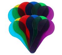 Uonlytech 12 piezas película translúcida color paletas de votación tarjeta física óptica color juguetes juguetes niños kits de filtros de color paneles de filtros físicos mango redondo herramienta