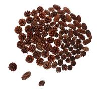 Uonlytech 120 Piezas Conos de Pino Decorativos Naturales para Manualidades Mini Conos con Efecto Ornamentos Navideños para Árbol Guirnaldas y Decoraciones de Boda