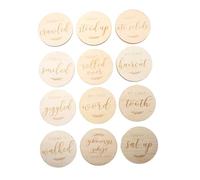 Uonlytech 12piezas Tarjetas De Madera para Bebés De Crecimiento y Recuerdos Fotográficos para y Primer Año Accesorios De Fotografía para Recién Nacidos Diseño Único y Artesanal