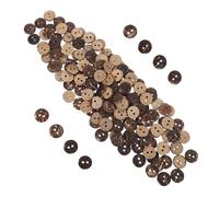 Uonlytech 150 Botones Artesanales de Cáscara de Coco Marrón, Redondos de 13mm Diseño de Doble Agujero, Ligeros y Fáciles de Coser para Reparación de Ropa y Suéteres