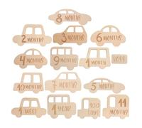 Uonlytech 15piezas Tarjetas de Logros de Madera en Forma de Cochecito para Tarjetas de Crecimiento del Recién Nacido para Fotos de Avances Mensuales y Decoración de Shower