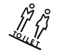 Uonlytech 1Juego Placa de Señalización de Inodoro de Acrílico para Aseos Identificación y Femenino Letrero Práctico y Seguro Diseño Elegante para Lavabos y Baños