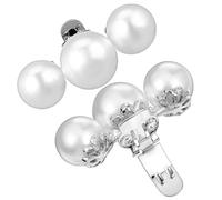 Uonlytech 2 Clips para Zapatos de Tacón Perlas Artificiales en Plata, Adornos Elegantes y Versátiles para Fiestas y Bodas, Transformación Instantánea y Estilo Sofisticado