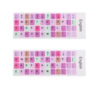Uonlytech 2 Hojas Pegatinas para Teclado Inglés de Abs, Actualización sin Pegamento, Resistentes para Ordenador Portátil, Ideales para Comunicación y Educación