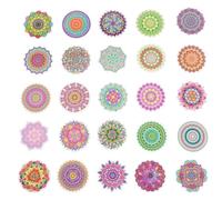 Uonlytech 2 Juegos de Pegatinas Decorativas de Mandala para Maletas y Portátiles en PVC, Fáciles de Despegar y Prácticas para Personalizar Tu Equipaje y Laptop