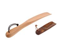 Uonlytech 2 piezas Calzador de Madera de Haya para Personas Mayores y Mujeres Mango Resistente Ayuda Ergonómica para Calzado Compacto para Uso Diario y Viaje