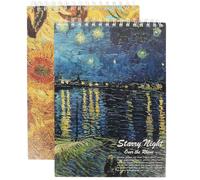Uonlytech 2 Piezas Cuaderno de Dibujo 8k A4 Papel Blanco para Bocetos y Acuarela, Espiral y Cubierta Decorativa, Adecuado para Estudiantes en Oficina y Escuela