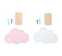 Uonlytech 2 Piezas de Ganchos Decorativos de Pared Forma de Nube en Madera, Colores Rosa y Claro, para Habitación Infantil y Tienda de Ropa, Perchas Funcionales y Estilo Estilo Aleatorio