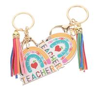 Uonlytech 2 Piezas Llavero de Madera Decoracion Colegio para Bolso, Coche