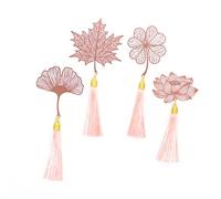 Uonlytech 2 Piezas Marcapáginas de Metal Forma Decorativa de Rosa Dorado para Estudiantes y Lectores Accesorios de Papelería para Escuela y Oficina