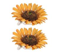 Uonlytech 2 Piezas Pinzas para Cortinas con Diseño de Girasol Abrazaderas Resistentes para Sujetar Cortinas sin Taladrar Decorativas para Salón Dormitorio y Cocina