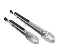 Uonlytech 2 Piezas Pinzas para Servir de Acero Inoxidable y Silicona Diseño Antideslizante y Resistencia al Calor, Ideales para Barbacoa, Carne y Pan en Celebraciones y Té Tarde