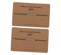 Uonlytech 2 piezas Pulseras de Acero Inoxidable para Diseño Creativo de Brazaletes de Mano con Código y Letras Joyería Elegante para Mujer y Hombre Regalo para Ocasiones Especiales