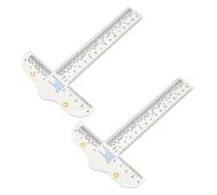 Uonlytech 2 Piezas regla transparente regla cuadrada transparente Ruler transparente regla de trabajo de diseño regla t para la elaboración regla de dibujo Acrílico blanco