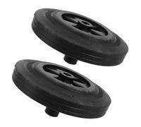Uonlytech 2 Piezas Ruedas para Bote de Basura Exterior Diseño Resistente y Movilidad Suave, Hechas de Caucho Negro, Diámetro Interior de 0.86 Pulgadas, Ideales para Patio y Apartamento