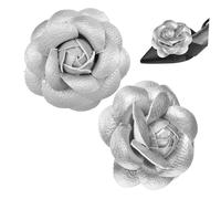 Uonlytech 2 Piezas Sandalias de Piel Flores Adornos para Zapatos de Mujer Decoraciones para Zapatos Planos Joya Dijes para Clips para Mujeres