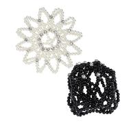 Uonlytech 2 Redecillas para Moño de Ballet Hechas a Mano con Cuentas de Crochet y Pedrería, Accesorio Versátil para Presentaciones de Danza con Ajuste Cómodo