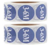 Uonlytech 2 Rollos Etiquetas Adhesivas de Talla para Ropa de y Pequeños, Papel Púrpura, Tamaño Claro, Ideales para Tiendas Mayoristas y Fábricas