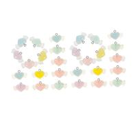 Uonlytech 2 Series Colgante De Corazón Cuentas De La Pulsera De La Amistad Talón Rosario Pequeños Encantos Suministros Hechizas Perlas Lindas Forma Resina 18 Piezas*2