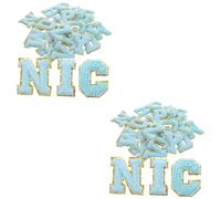 Uonlytech 2 Series Parches Bordados Decorativos Para Ropa Parches De Costura Para Reparación Y Manualidades Apliques De Letras Azul Múltiples Para Camisetas Chaquetas Y Bolsos 26 Piezas X 2