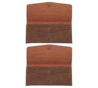 Uonlytech 2 Tarjeteros RFID Vintage Plegables para Hombre y Mujer, Billetera Delgada de PU Marrón Múltiples Ranuras para Tarjetas, Diseño Compacto y Portátil