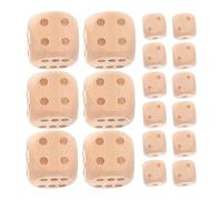 Uonlytech 20 Piezas Datos de Madera con Números Redondeados Grandes para Mesa y Fiestas Dados Estables y Resistentes para DIY Color Natural sin Pintura para Juego de Cálculo y