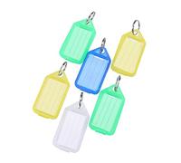 Uonlytech 20 piezas Etiquetas de Identificación Coloridas con Anillo Metálico para Llaves y Equipaje Etiquetas de Plástico Escriturables Aleatorios Color Aleatorio Color Aleatorio