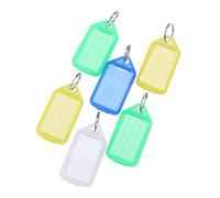Uonlytech 20 piezas Etiquetas de Plástico para Equipaje y Llaves con Anillos Metálicos Resistentes Etiquetas Id Coloridas para Maletas Identificadores para Llaveros Multiuso Color Aleatorio