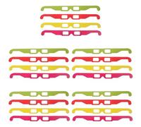 Uonlytech 20 Piezas Gafas de Cartón Planas de Colores Rojo Amarillo Verde y Rosa para Ver Películas Ligeras y Portátiles para Adultos