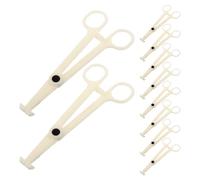 Uonlytech 20 Piezas Pinzas de Perforación Desechables, Pinzas de Perforación, Abs Blanco, Redondas y Triangulares, Ligeras y Portátiles, para Tatuajes y Piercings Corporales, Artistas