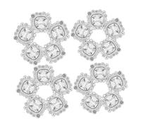 Uonlytech 24 Piezas Botones Redondos de Cristal con Strass Plateados para Coser Decoración Brillante para Bodas y Ramos para Manualidades Diy y Adornos Ropa