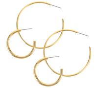 Uonlytech 2pares Pendientes de Mujer Lisos Forma de C Pendientes de Aro Personalizados Modernos para Uso Diario Joyas Orejas