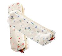 Uonlytech 2piezas Estuche para Lápices Floral Unidades Bolsa Organizadora Ligera y Resistente con Cremallera Suave para Papelería Maquillaje y Oficina Diseño Azul y Rosa para Niñas y Estudia