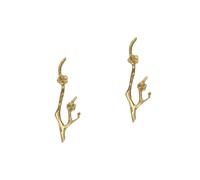 Uonlytech 2piezas Pomo De Latón Decorativo Forma De Rama De Flor Tirador Para Muebles Manija De Puerta Para Gabinetes y Diseño Moderno y Elegante Fácil Instalación Compacto