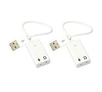 Uonlytech 2piezas Tarjeta de Sonido Externa USB Ordenador Portátil Adaptador de Audio Independiente para Línea y Escucha de Música