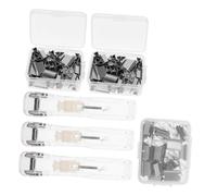 Uonlytech 3 Dispensador de Pinzas Transparentes Reutilizables Grapadora Manual Portátil para Oficina y Incluye Recargas de Pinzas para Papel