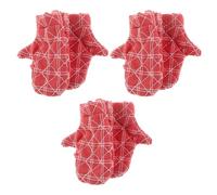 Uonlytech 3 Pares de Guantes de Cocina en Miniatura a Cuadros - Manoplas de Horno realistas de poliéster para escenas de Cocina en Casas de muñecas
