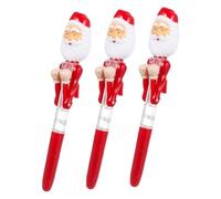 Uonlytech 3 Piezas Bolígrafos Navideños LED con Luz Diseño Divertido de Santa Claus Boxeador Bolígrafo Retráctil para Oficina Relleno para Bolsas de Regalo