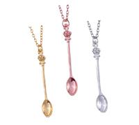 Uonlytech 3 piezas Collar con Colgante de y Cuchara Cadena para Mujer Ligera de Aleación Accesorio para Clavícula Joyería de Moda Dorado Plateado y Rosa