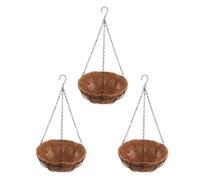 Uonlytech 3 Piezas Macetero Colgante Semicircular Negro de Metal 12 Pulgadas