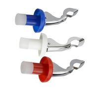 Uonlytech 3 piezas Tapones de Silicona para Botellas Sellado Hermético Manual Reutilizables y Seguros para Vino Cerveza y Bebidas Colores Rojo Azul Oscuro y Blanco Aptos para Tipo de